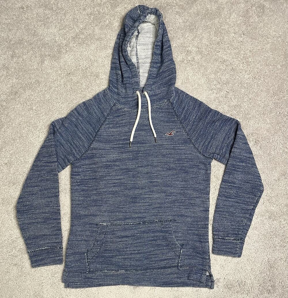Hollister Blue Hoodie Sweatshirt Pullover Cotton Men Size: S Y2K Vintage